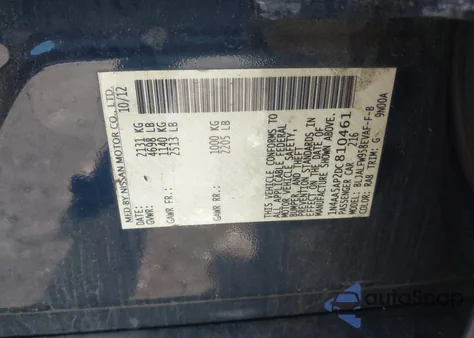 2013 Nissan Maxima 3.5 Sv from USA, damaged, VIN 1N4AA5AP2DC810461